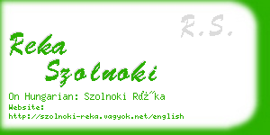 reka szolnoki business card